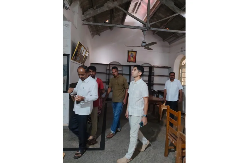 Inspection of the dilapidated buildings in the court premises by the Collector