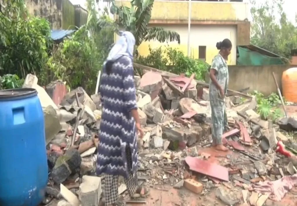 The house at Lakshmi hill was demolished with the help of JCB