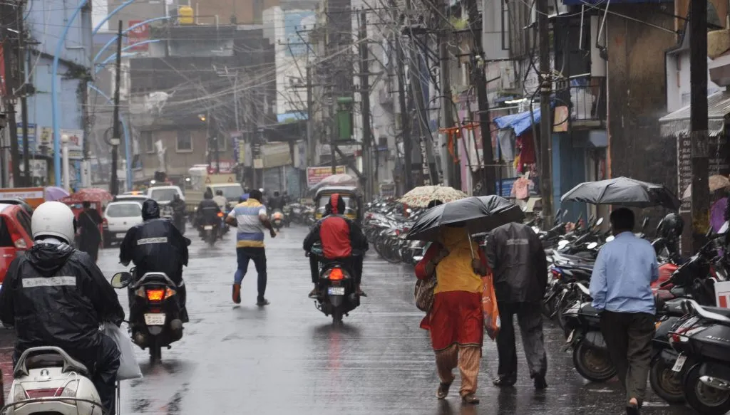 Rain lashed the city and rural areas on Monday as well