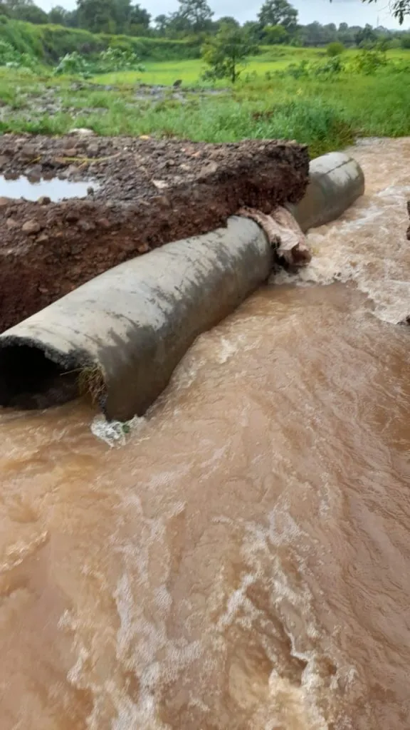 Karle road washed away due to rain