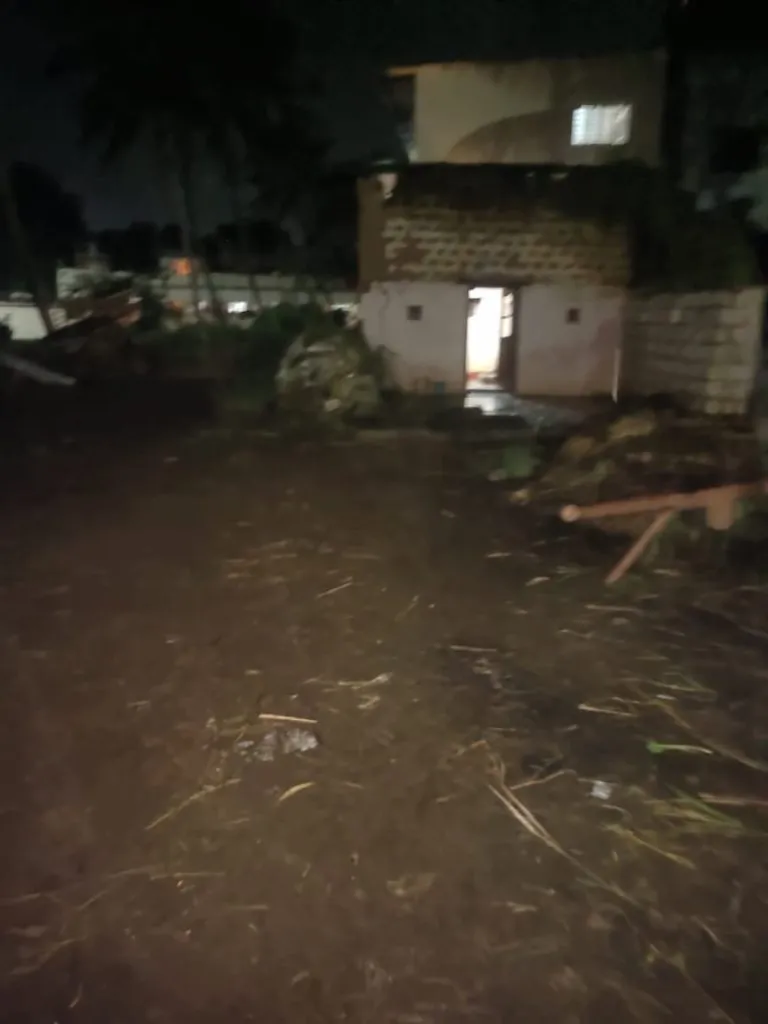 Angol Ramalinga temple area in darkness