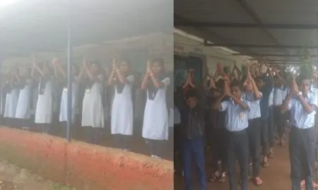 स्वप्निल कुसाळेच्या पदकासाठी धामोडच्या विद्यार्थ्यांनी केली अनोखी विश्वप्रार्थना