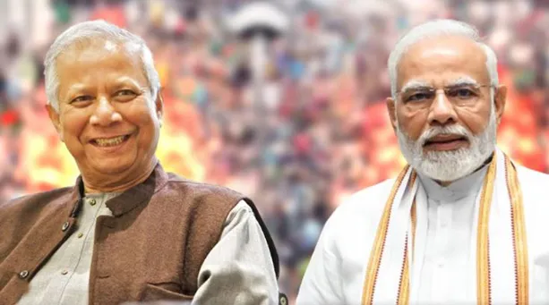 Mohammad Yunus talks with Prime Minister Modi