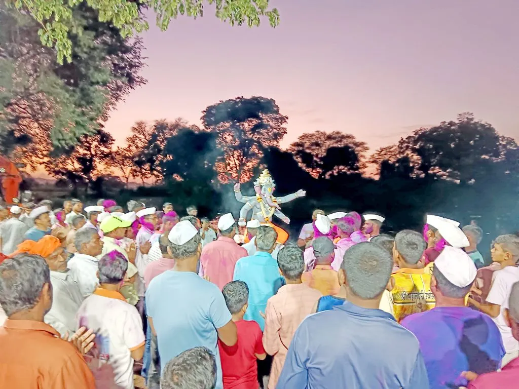 Ganesha Immersion at Basavan Kudchi, Nilji, Mutga, Sambara, Balekundri