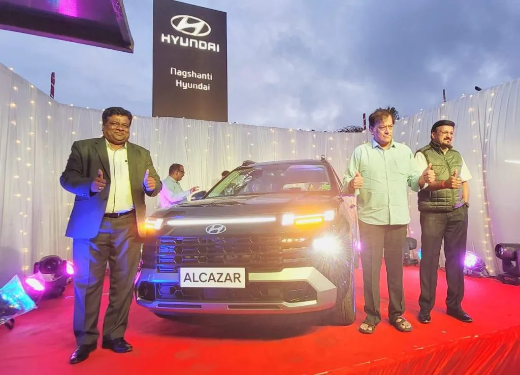 Launch of 'Hyundai' 'Alcazar' car at Nagshanti showroom