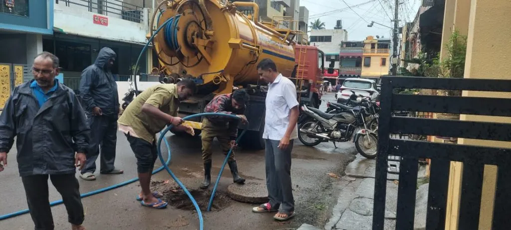 Cleaning of 'that' chamber in Vadgaon Patil Galli