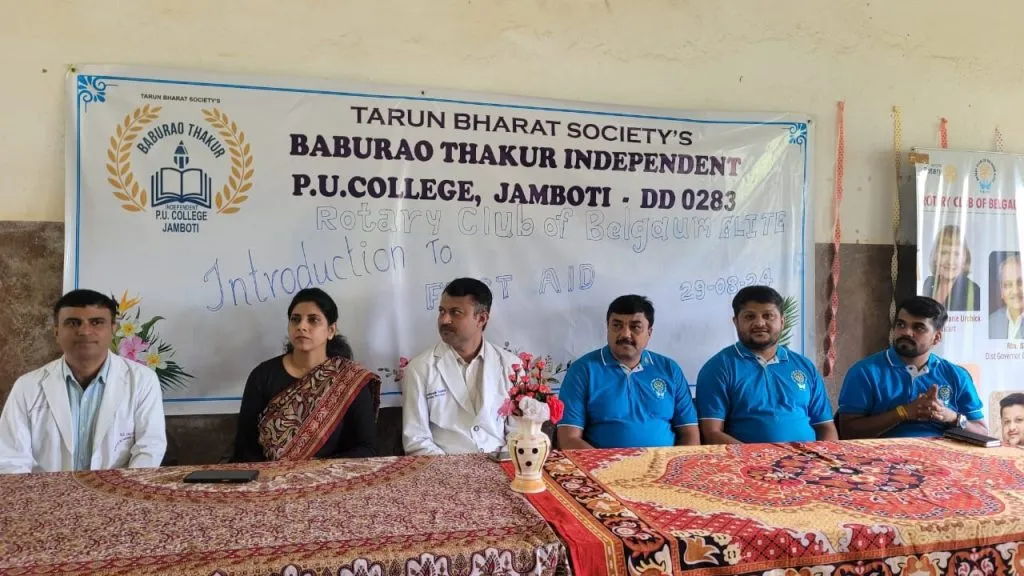 First Aid Camp at Baburao Thakur College by Rotary Club