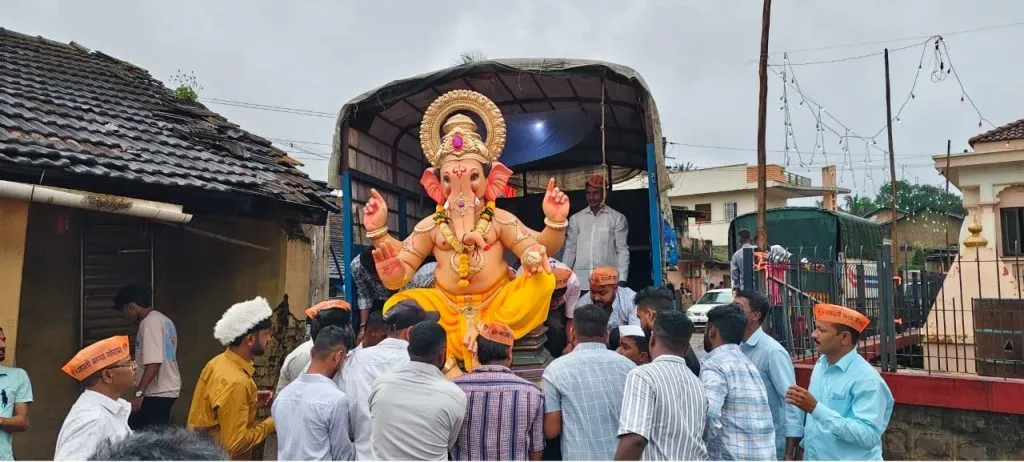 Joyous arrival of beloved father in the taluka