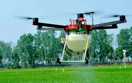 Drone support for crop spraying