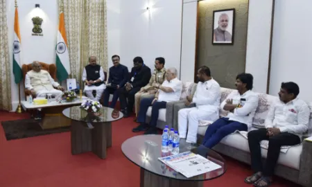 राज्यपालांकडून जिल्ह्याची कल चाचणी ! शासकीय अधिकारी, सत्ताधारी व विरोधी नेत्यांबरोबर चर्चा Governor C. P. Radhakrishnan visited