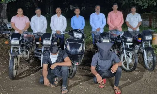 दुचाकी चोरणारे रेकॉर्डवरील दोघे अटकेत! सहा दुचाकी जप्त