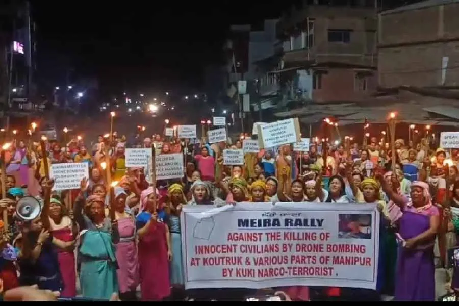 Demonstrations in Manipur against drone strikes