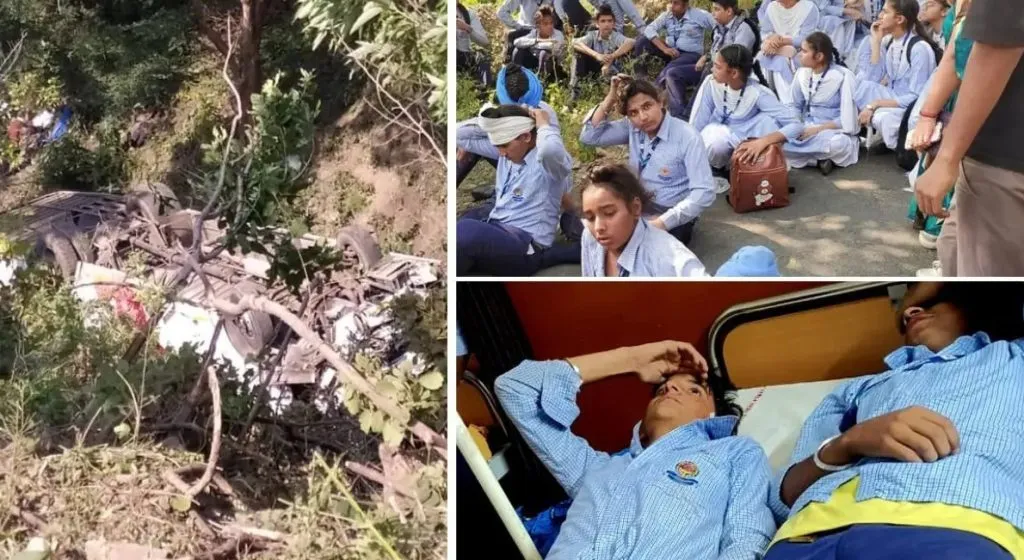 Accident in Haryana as school bus falls into valley