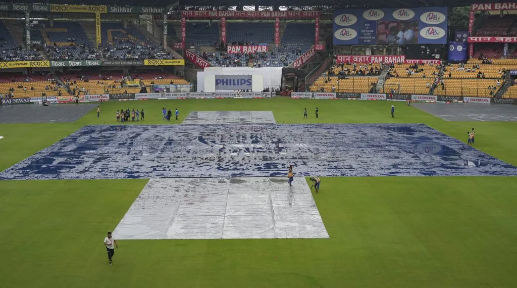 A rain game on the first day in Bangalore