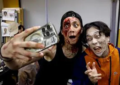 बुलेट ट्रेनमध्ये जॉम्बी थीम पार्टी Zombie Theme Party in Bullet Train