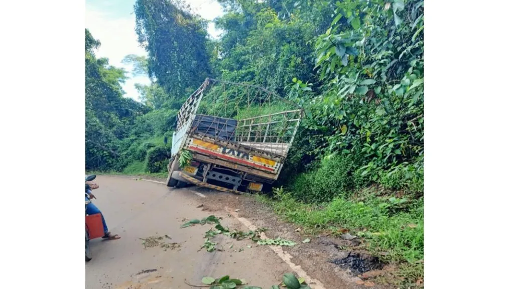 बांदा – दाणोली मार्गावर आयशर टेम्पोचा अपघात