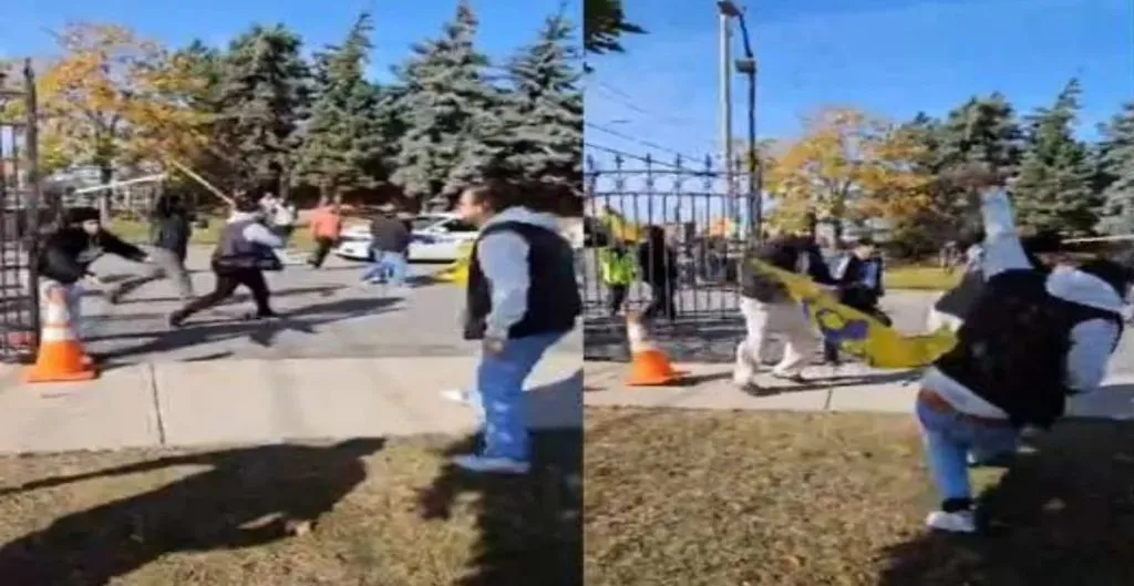 कॅनडात खलिस्तानींचा हिंदू मंदिरावर हल्ला Khalistani attack Hindu temple in Canada