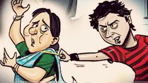 By distracting the old woman's jewelry, she ran away