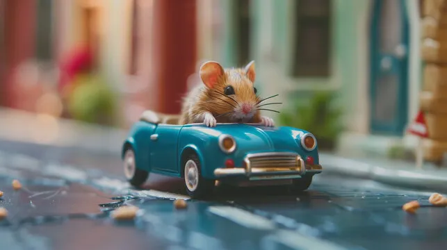 The mice started driving cars.