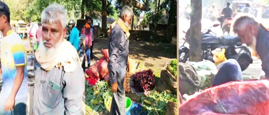 A seller who spit on vegetables was caught red-handed
