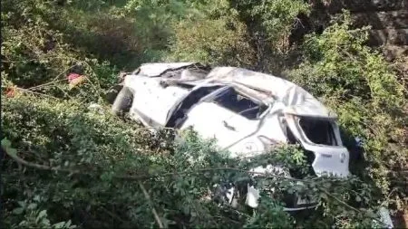 भीषण अपघात, कार कृष्णा नदीत कोसळली Terrible accident, car falls into Krishna river