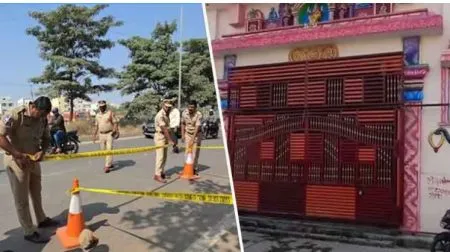 A bomb blast near a temple in Hyderabad