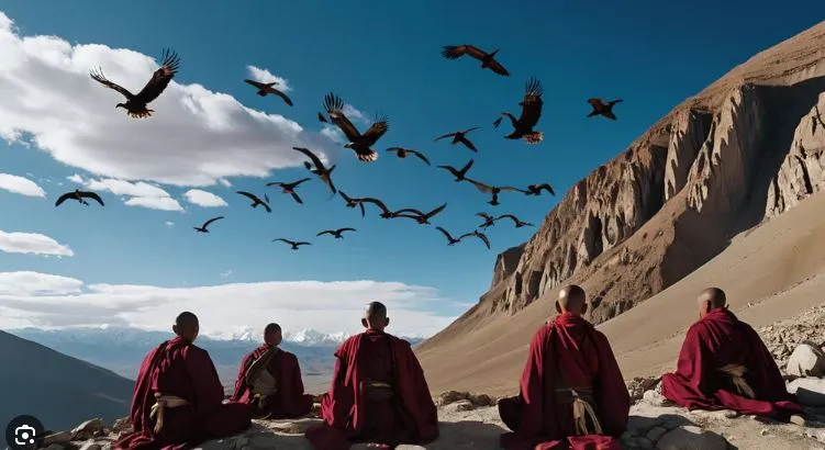 ‘स्काय बरियल’ करणारा समुदाय A 'Sky Burial' Community