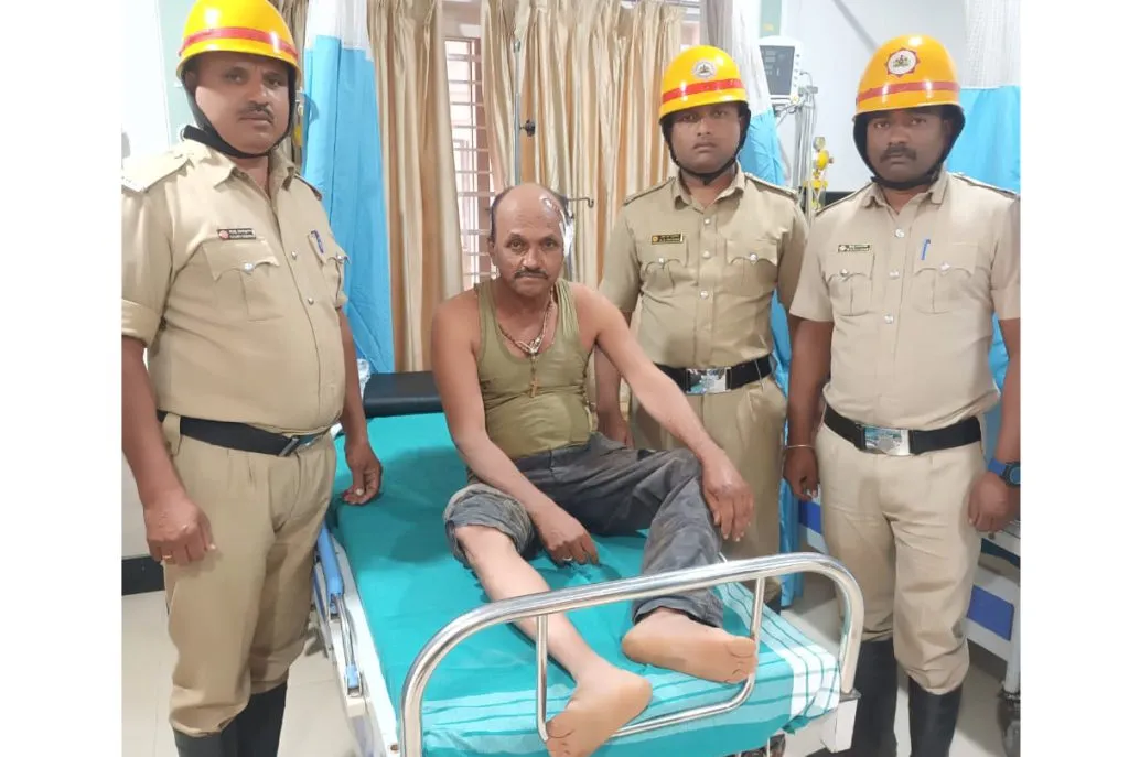 Firefighters rescue worker from mudslide