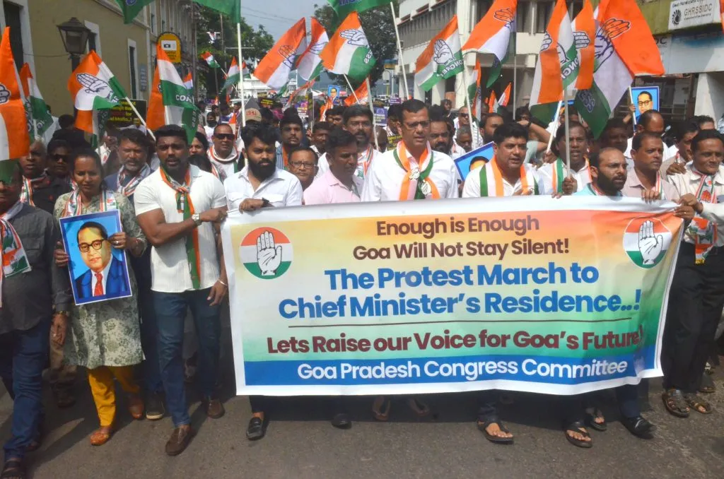 Congress march in the capital