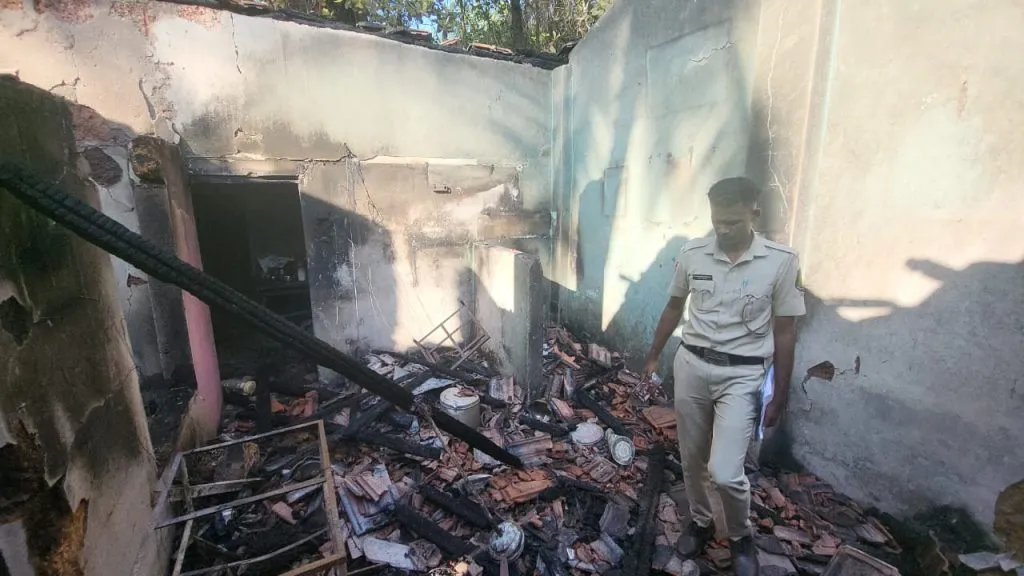 Struggling with the situation, the house was destroyed