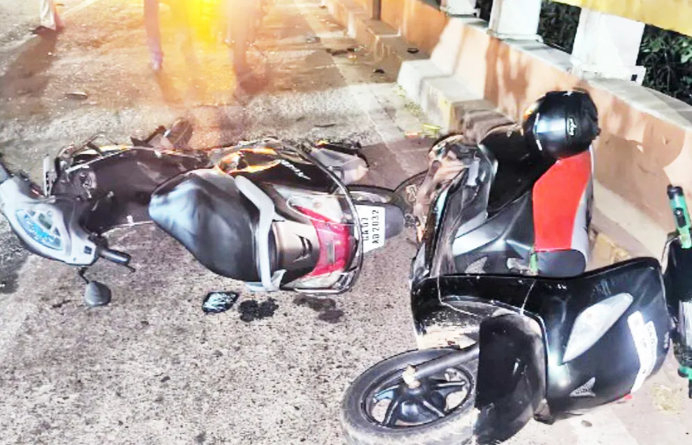 A rent-a-car hit three bikes