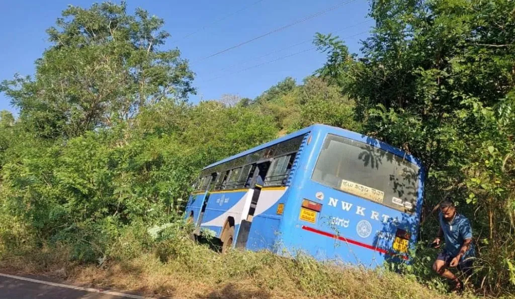 Transport bus crashes into bushes near Nawage