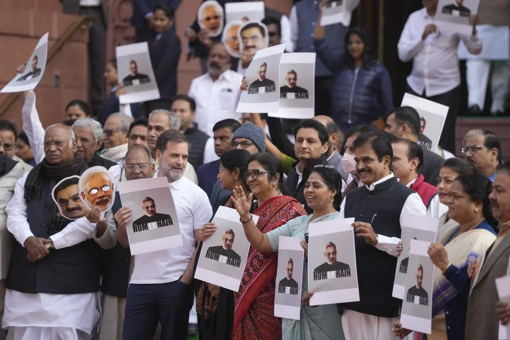 Congress protests over Adani case