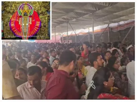 Huge crowd of devotees for darshan at Ambabai Temple
