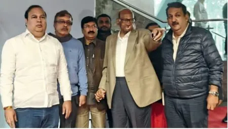 Sharad Pawar inspects the conference venue