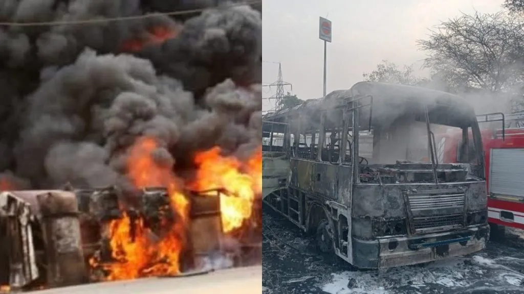 एलपीजी टँकर स्फोटात 11 जण जिवंत जळाले 11 people burnt alive in LPG tanker explosion