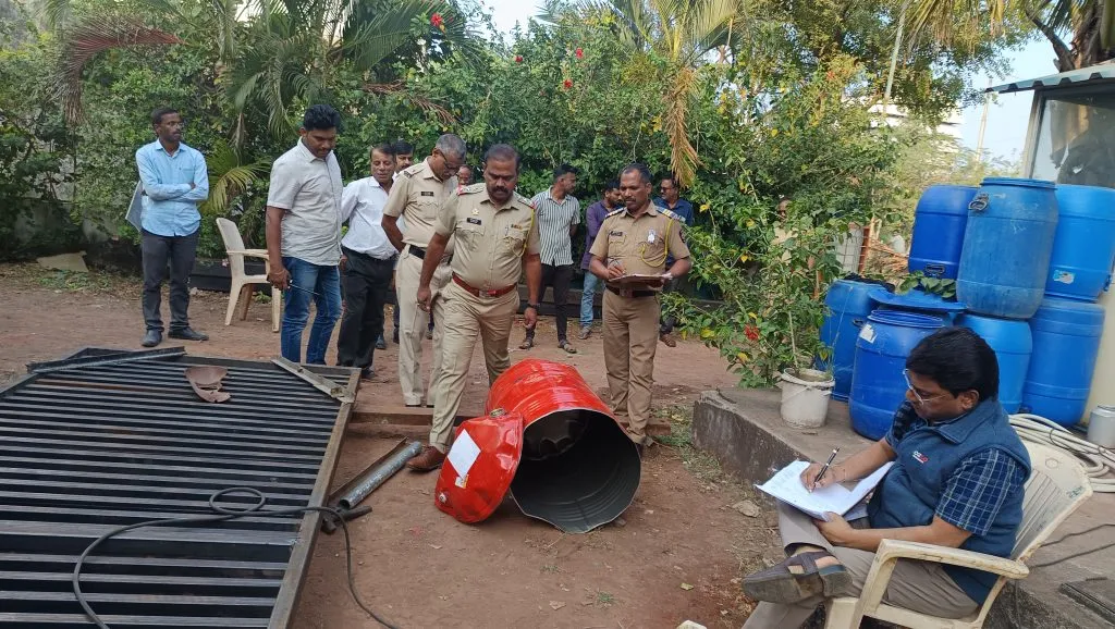 Chemical gas explosion in barrel