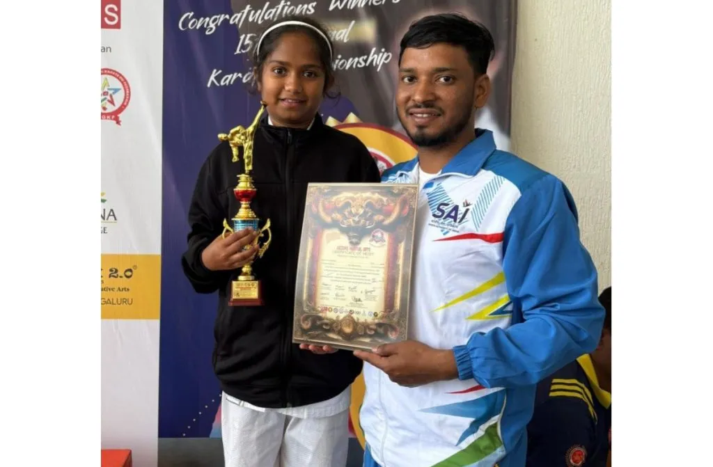 Aditi wins gold medal in karate