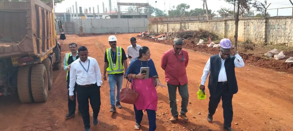 सांबरा विमानतळावरील सांडपाणी प्रक्रिया प्रकल्पाची पाहणी Inspection of the wastewater treatment plant at Sambra Airport