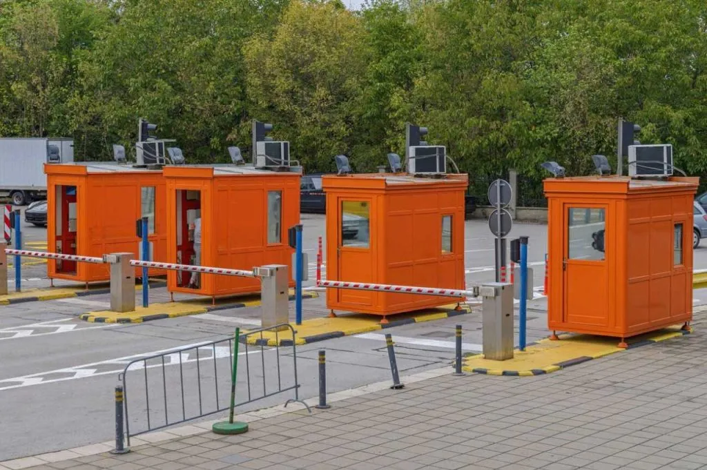 Fake toll booth set up on the road