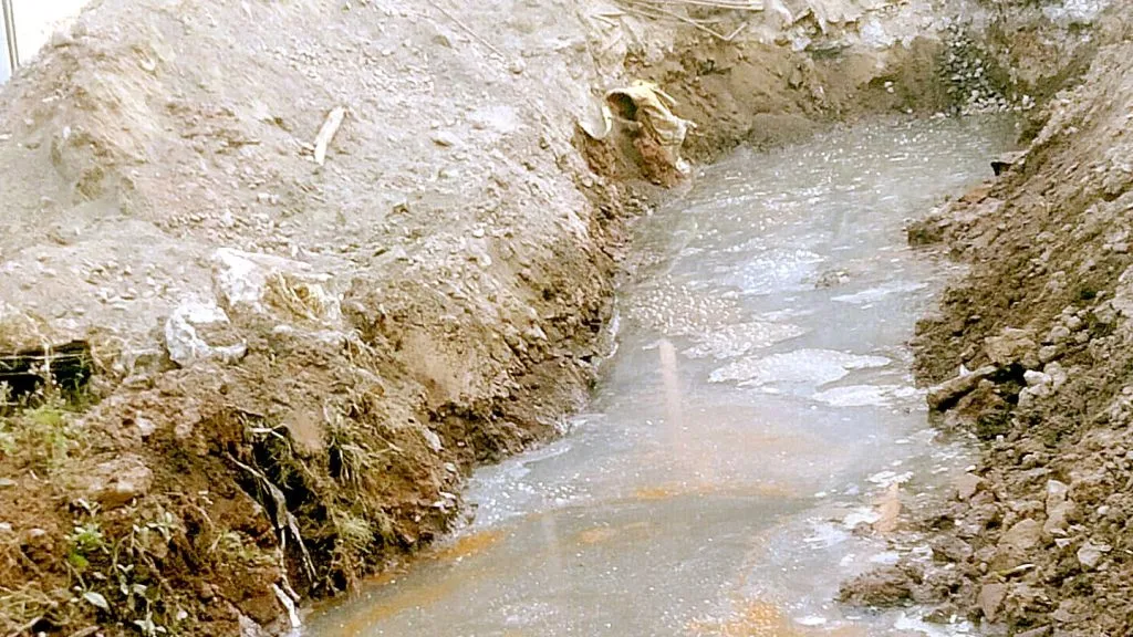 Sewage overflowed in Vidya Vasant Park