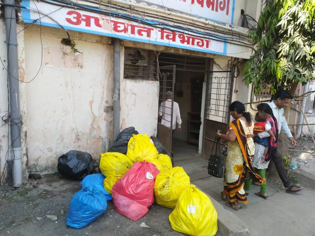 Bio-medical waste in the open