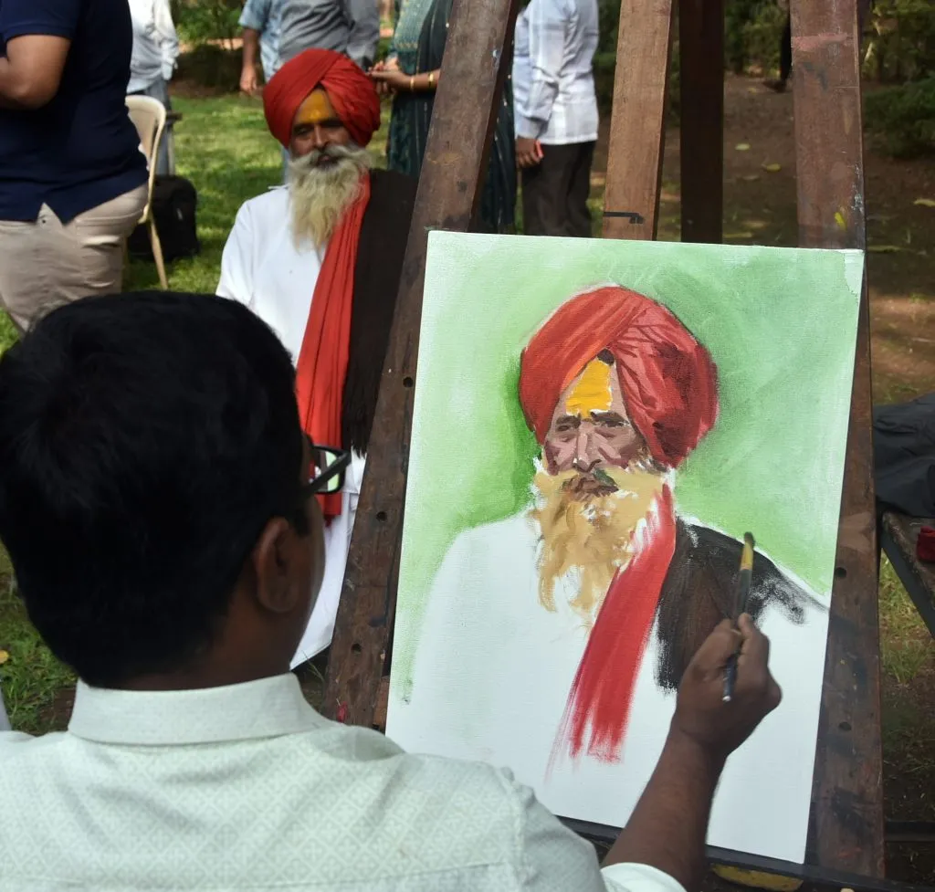 Painters created works of art using clay