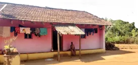 A covered courtyard.. Dotted rangoli and tranquility