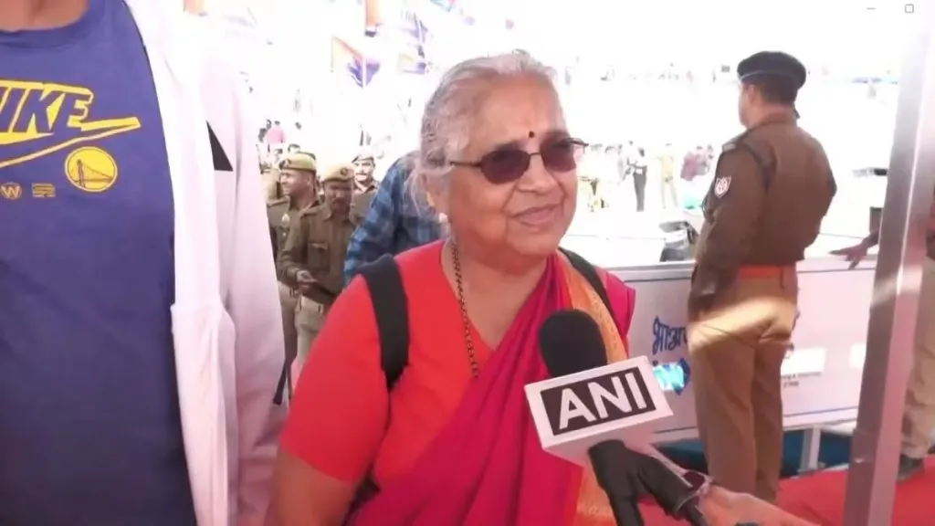 MP Sudha Murthy reaches Mahakumbh Mela