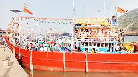 The pilgrimage to Lord Narasimha on Kurmagad Island begins with enthusiasm