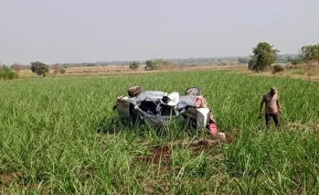 The car was traveling at high speed and crashed into a tree.