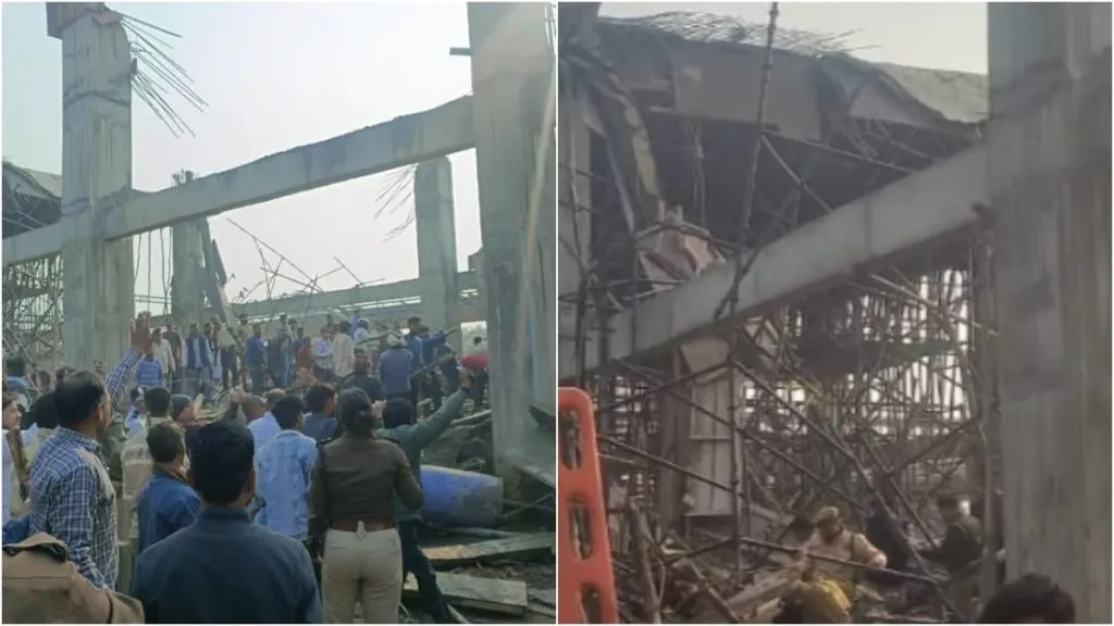 भिंत कोसळून अनेक कामगार जखमी Many workers injured in wall collapse