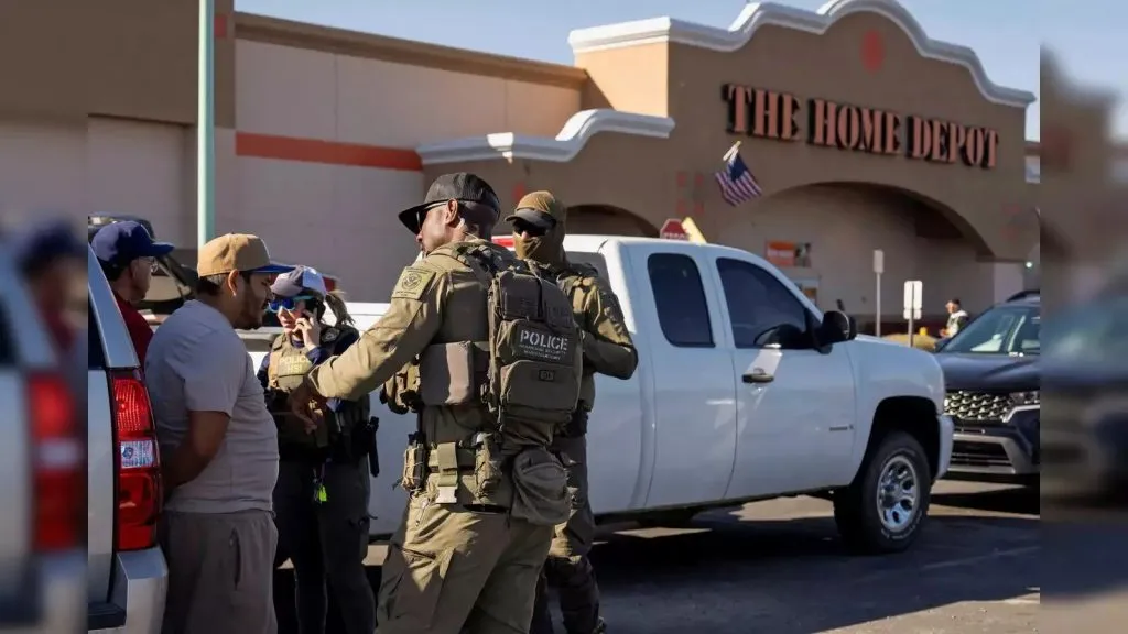 Police arrive at a gurdwara in America