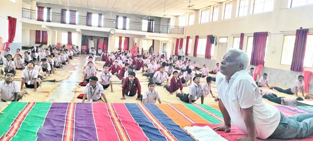 World Surya Namaskar Day celebrated at Sant Meera School